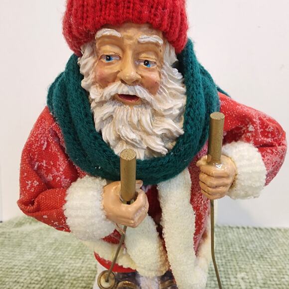 CBK Ltd Skiing Santa Figurine 9.5" Christmas Decor Vintage Style - Picture 6 of 13